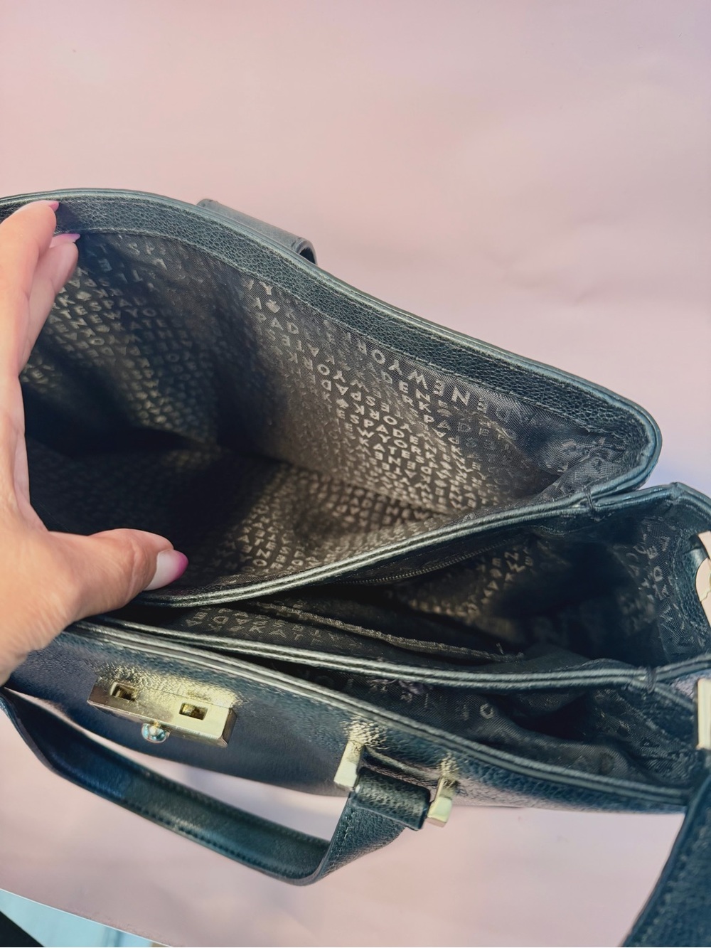 kate spade Black Pebbled Leather Top-Handle Briefcase - Picture 11 of 15